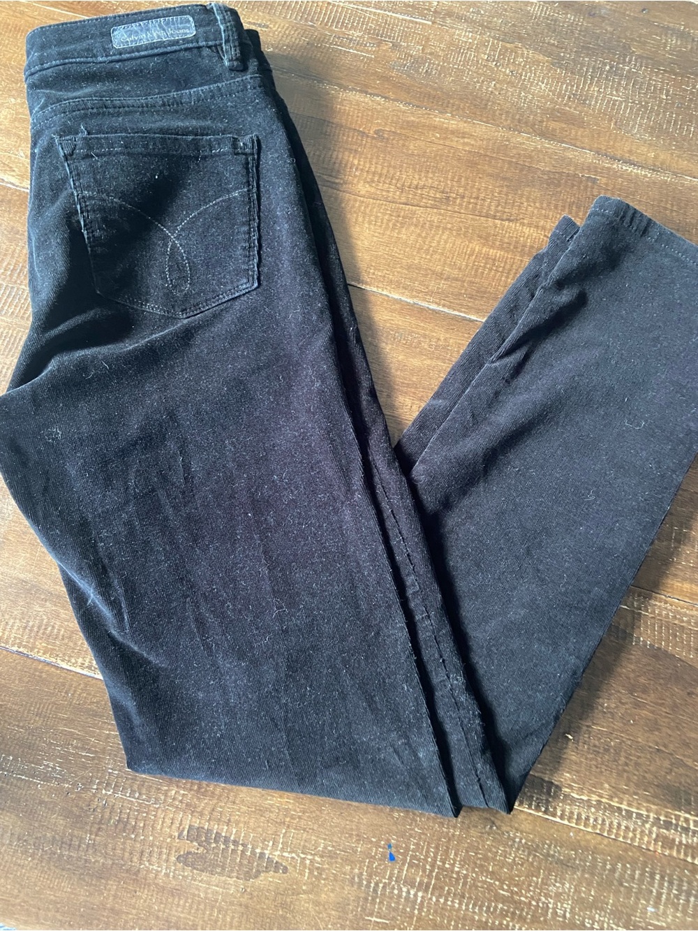 Calvin Klein Jeans Black Corduroy Slim Skinny Pants Size 6 Stretch 5-Pocket